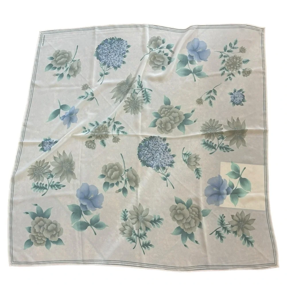 Impressions Light Pink Blue Floral Summer Scarf Purse Accessory Girly Feminine